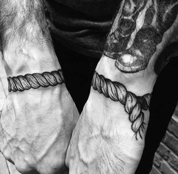 Creative Mens Wristband Rope Tattoos