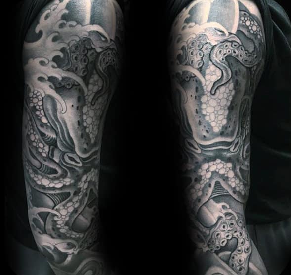 Creative Octopus Sleeve Tattoo Design Ideas For Guys