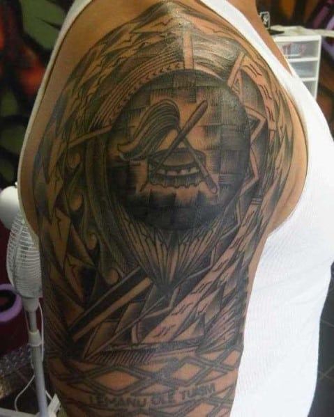 Creative Right Shoulder Tattoo For Men