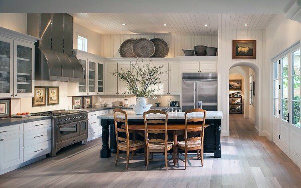 large rustic kitchen dining table