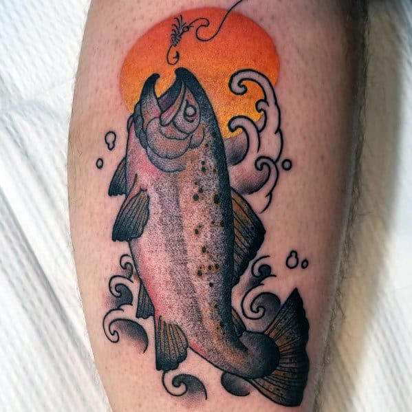 Creative Salmon Tattoos For Guys
