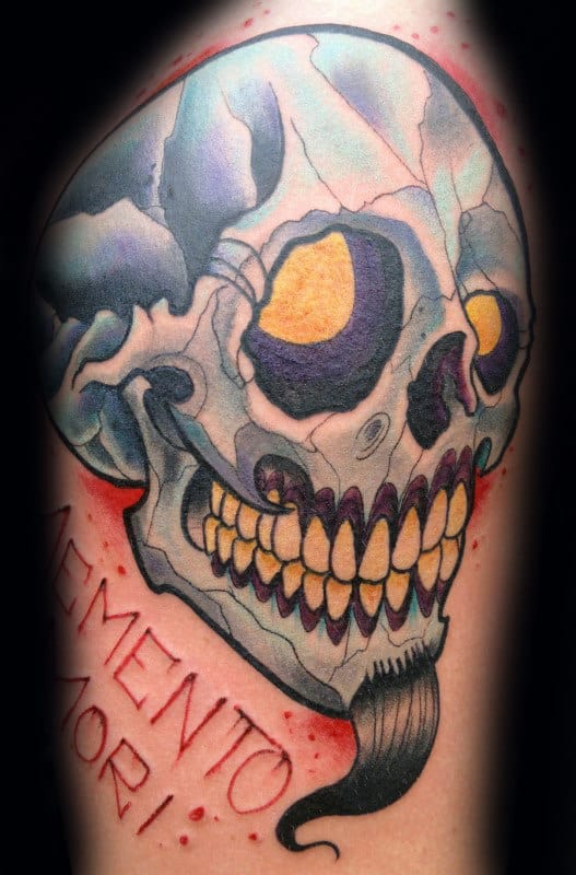 Creative Skull Memento Mori Mens Upper Arm Tattos