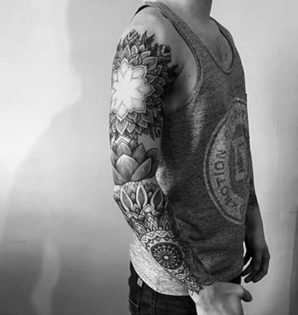 Creative Sleeve Mandala tetoválás férfiaknak