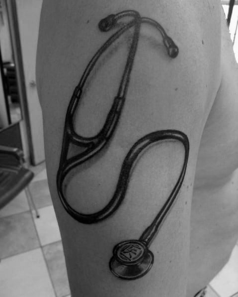 Creative Stethoscope Tattoos For Guys On Arm