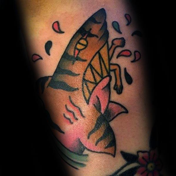 Creative Tiger Shark Tattoos For Men