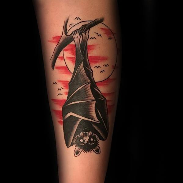 Creative Traditional Bat Tattoos For Men