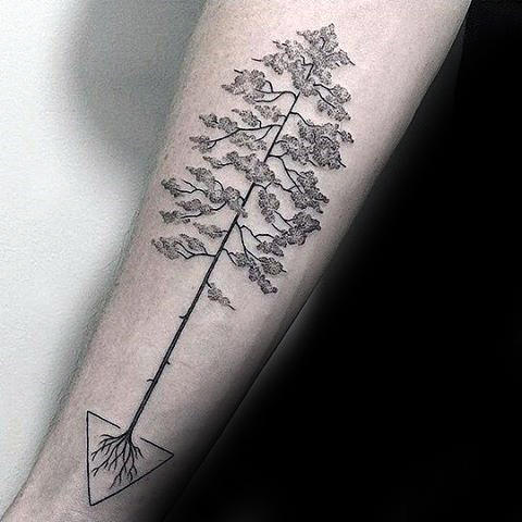 Creative Tree Roots Inner Forearm Tattoo On Gentleman