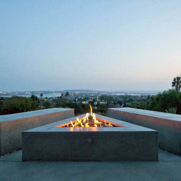 triangle-shaped firepit