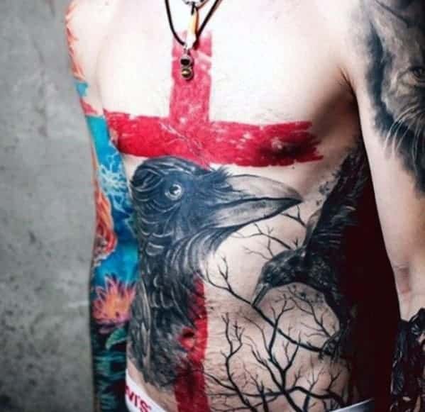 cross-bird-chest-tattoos-men