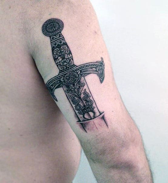 Crossed Swords Tattoo For Men Back Of Arm
