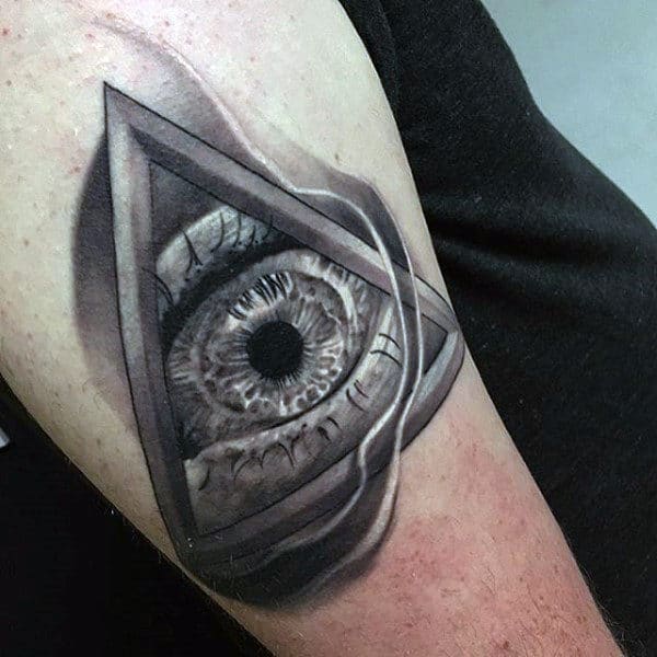Crystal Clear Illuminati Tattoo Male Forearms
