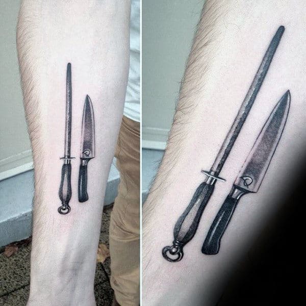 blackwork butcher knife tattoo flash design by nico di pisarro | Knife  tattoo, Small tattoos, Tattoos