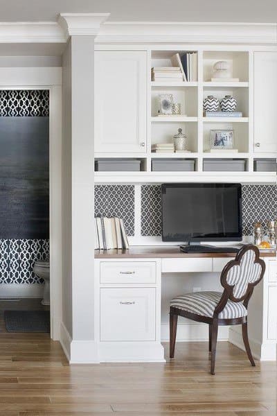 Top 50 Best Built In Desk Ideas Cool, Built In Desk And Shelves Alcove