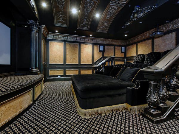 Victorian-themed home theater 