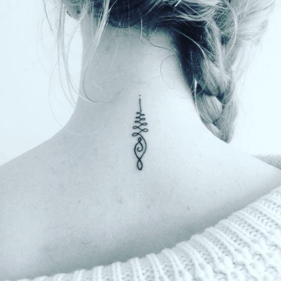 Cute Art Spine Unalome Tattoo