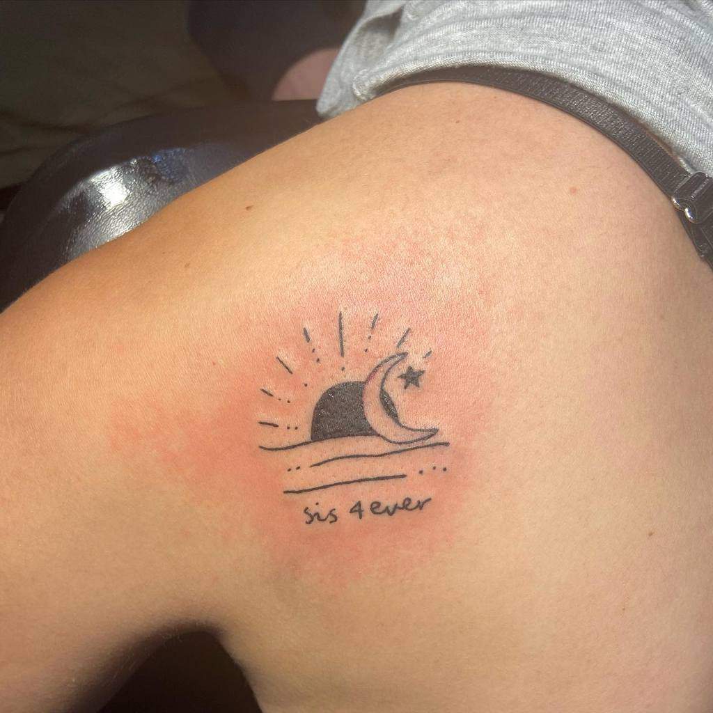 cute-moon-sun-matching-sister-tattoo-traveling_tattoos_