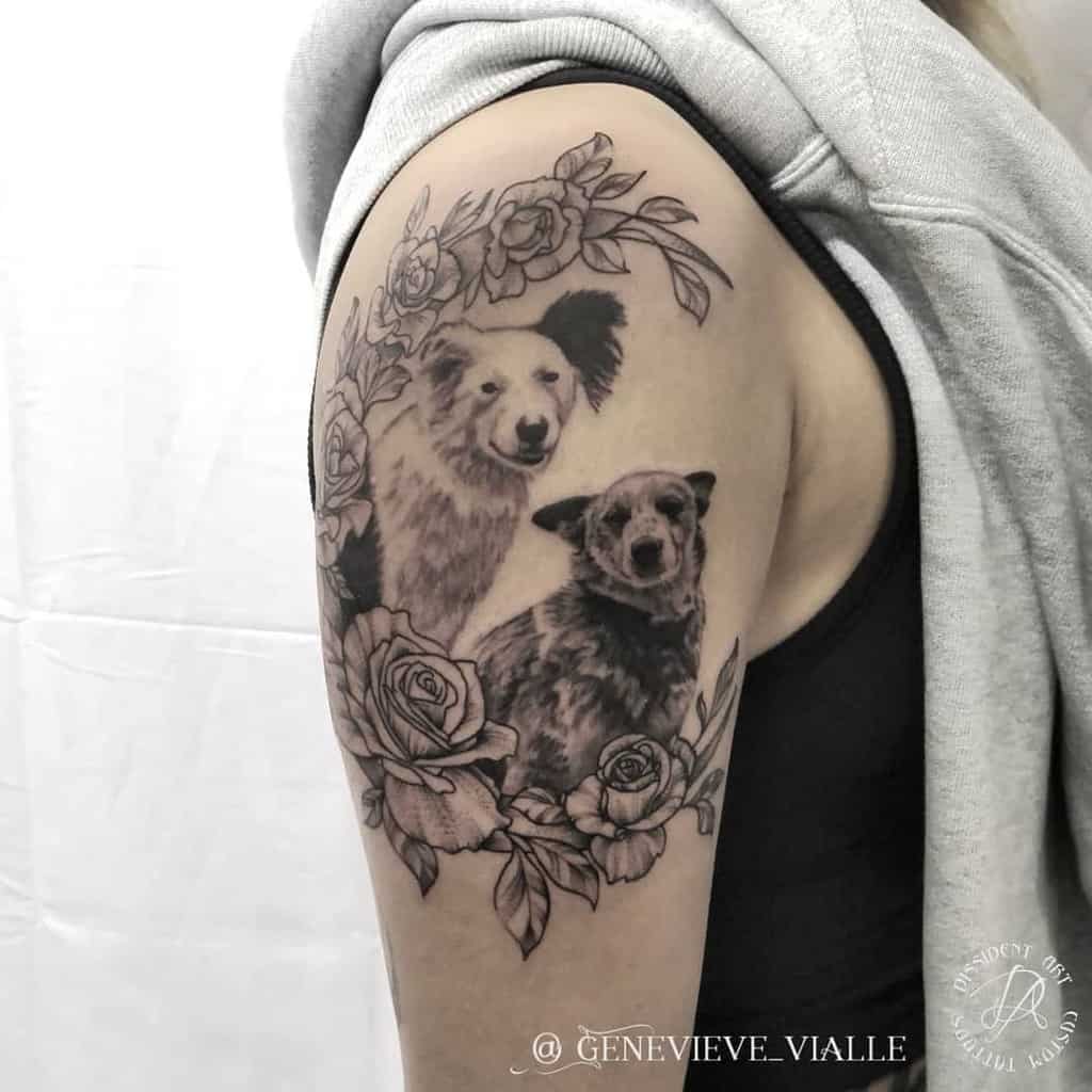cute upper arm tattoos for women genevieve_vialle