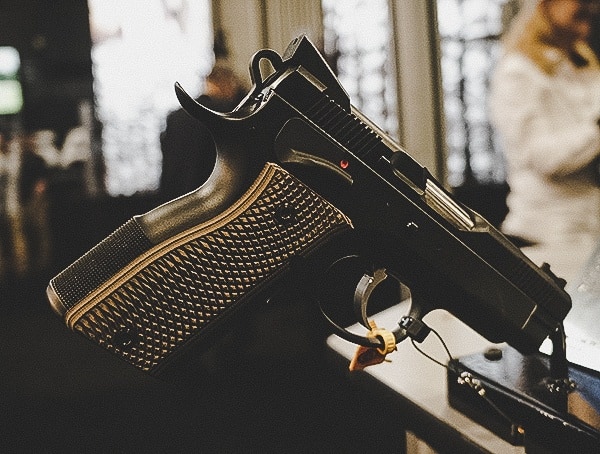 Cz Pistol Black With Textured Brown Grips