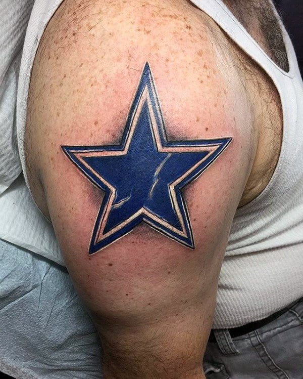 Dallas Cowboys Mens Football Upper Arm Star Tattoo