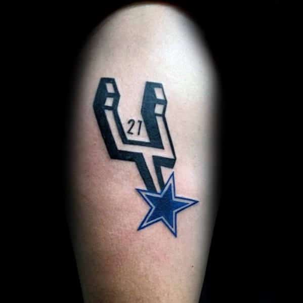 Dallas Cowboys Minimalist Guys Arm Tattoo Design Ideas