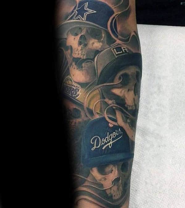 Dallas Cowboys Skulls Mens Sleeve Tattoos
