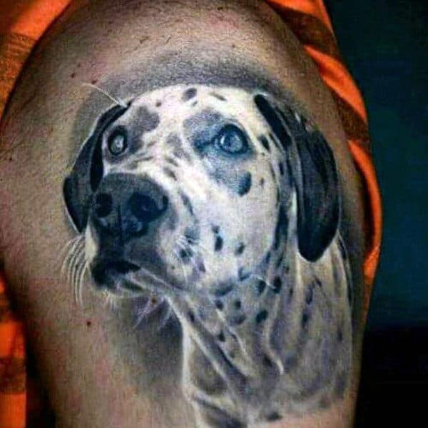 Dalmation Upper Arm Male Dog Tattoos