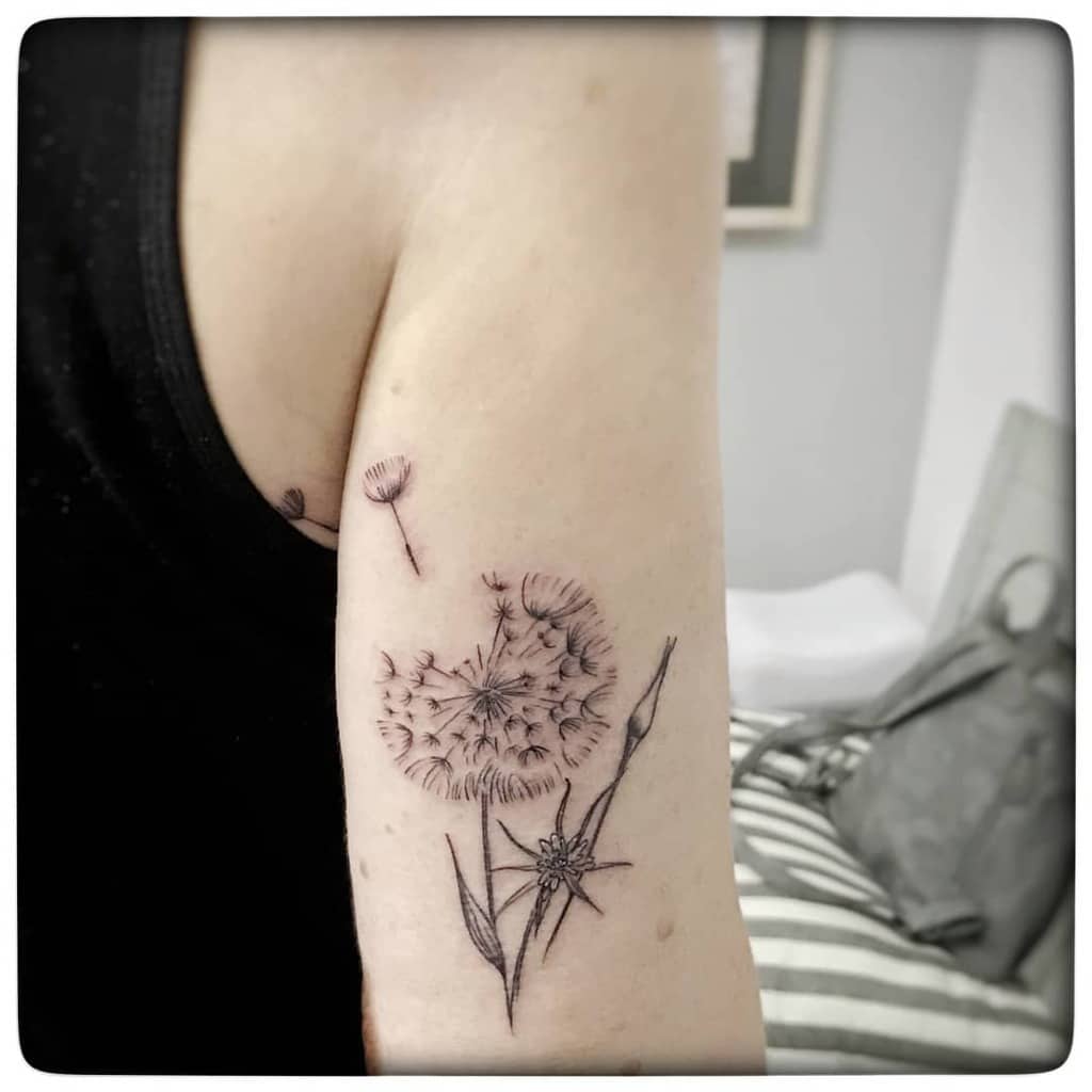 dandelion make a wish tattoo