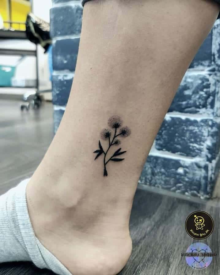 dandelion with leaves tattoo