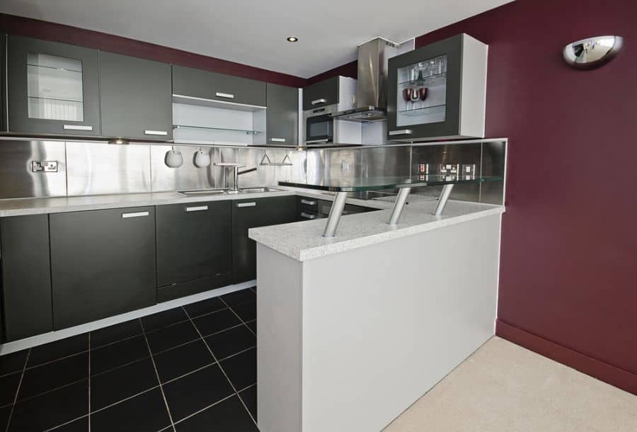 gray cabinet modern kitchen 