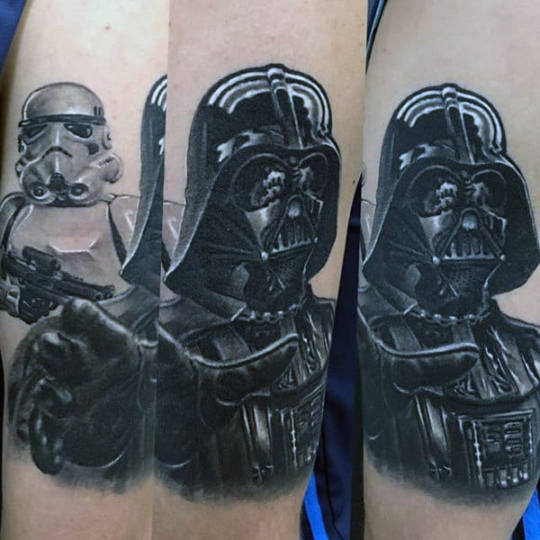 Darth Vader With Stormtrooper Mens Tattoo Ideas