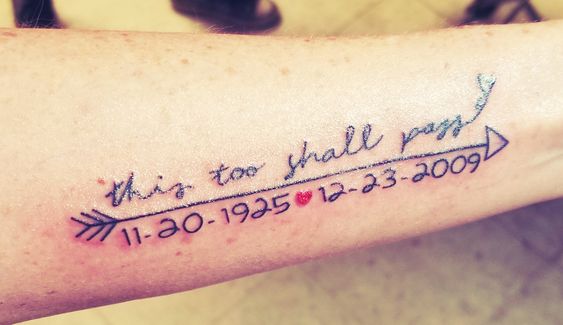 Date This Too Shall Pass Tattoo