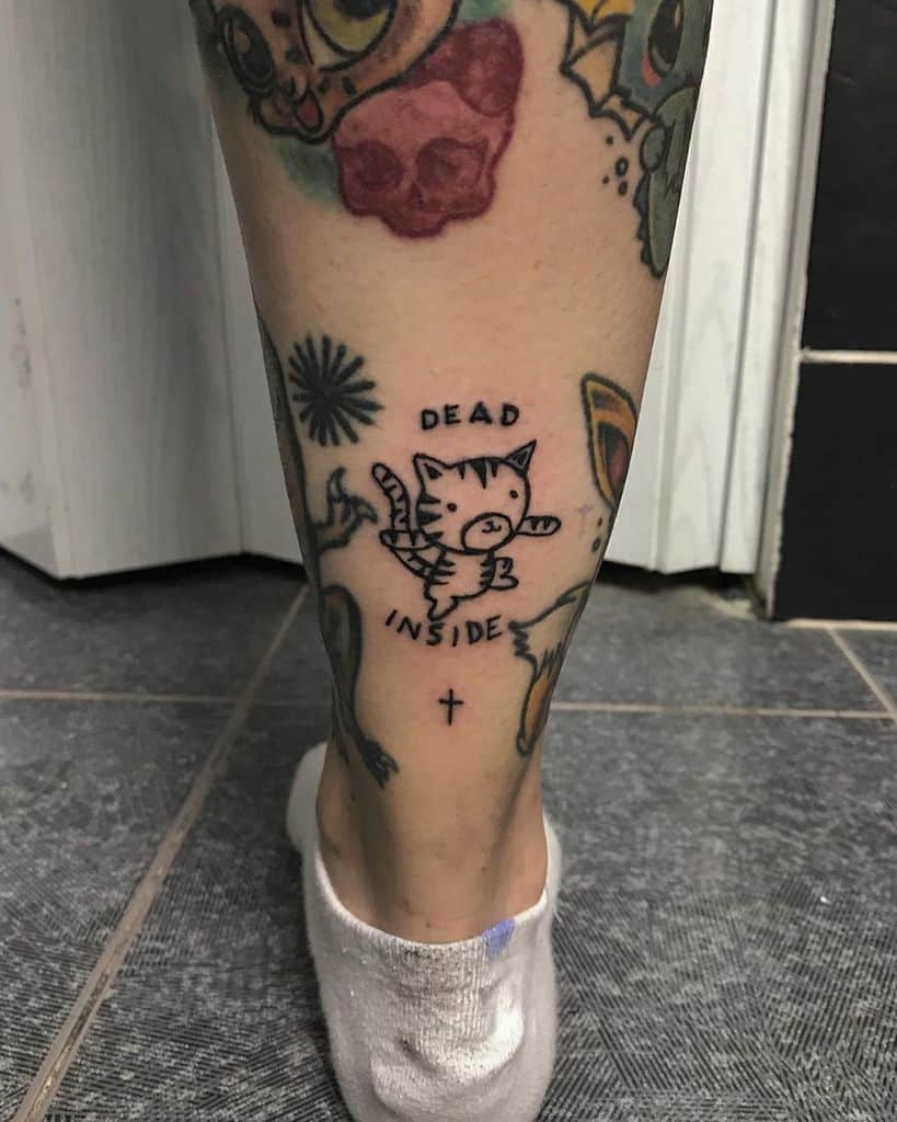 Dead Inside Sad Black Ink Tattoo