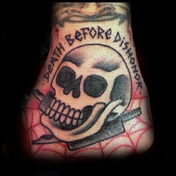 death-before-dishonor-skull-traditional-mens-hand-tattoos