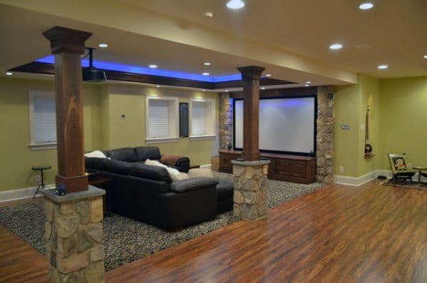 Top 50 Best Basement Pole Ideas, How To Finish Basement Support Posts