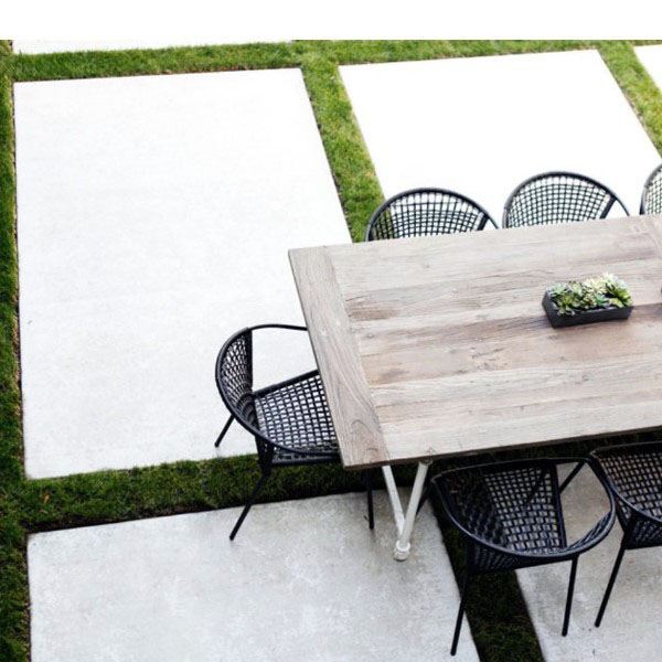 concrete slab patio dining table