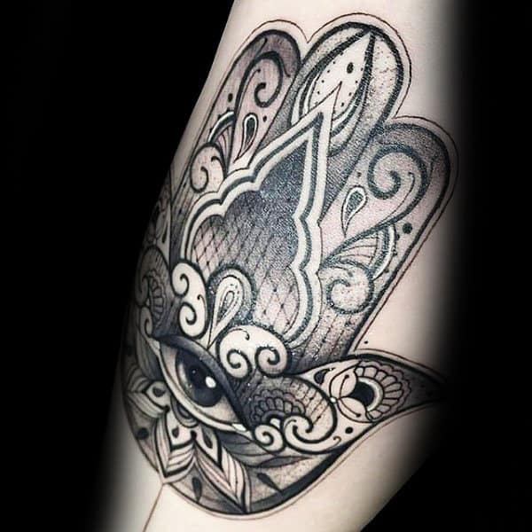 Decorative Mens Hamsa Ornate Arm Tattoos