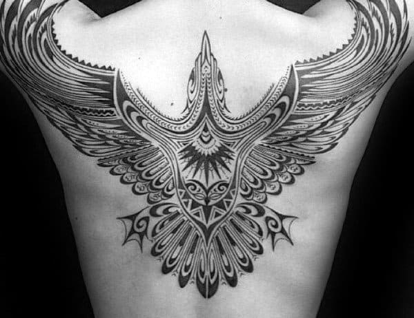 Dekorative Stammes-Adler-männliche Rücken- und Schulter-Tattoos