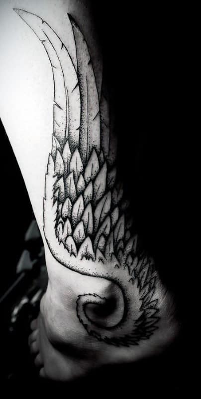 Decorative Wing Hermes Leg And Foot Tattoos For Guys