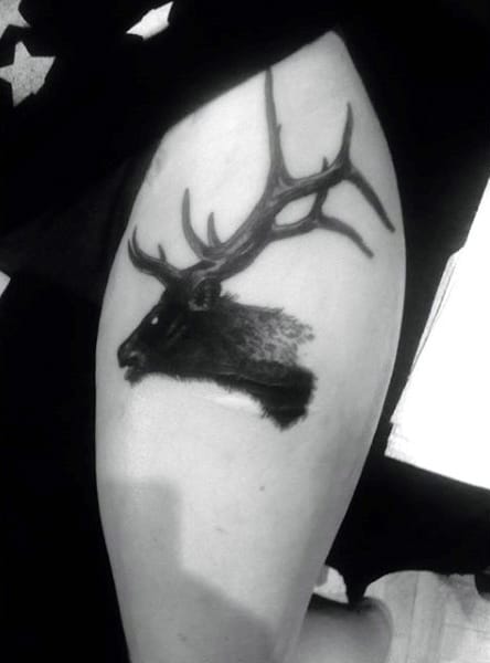 Deer Head Tattoos For Men On Bicep