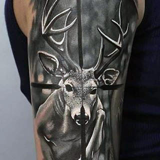 Target Deer Hunting Tattoo Ideas For Males