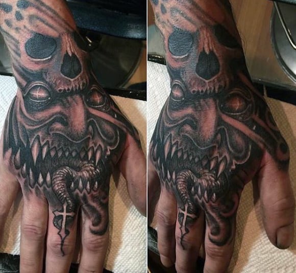 Demon Hand Tattoo On Gentlemen