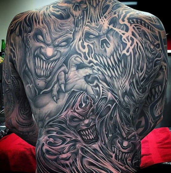 Demon Mens Back Tattoos