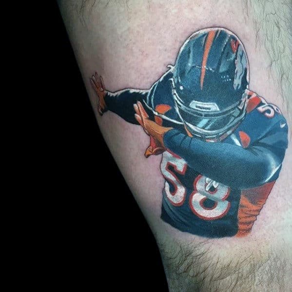 Denver Broncos Nfl Football Player Guys Leg Tattoo