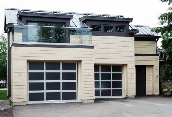 garage with balcony