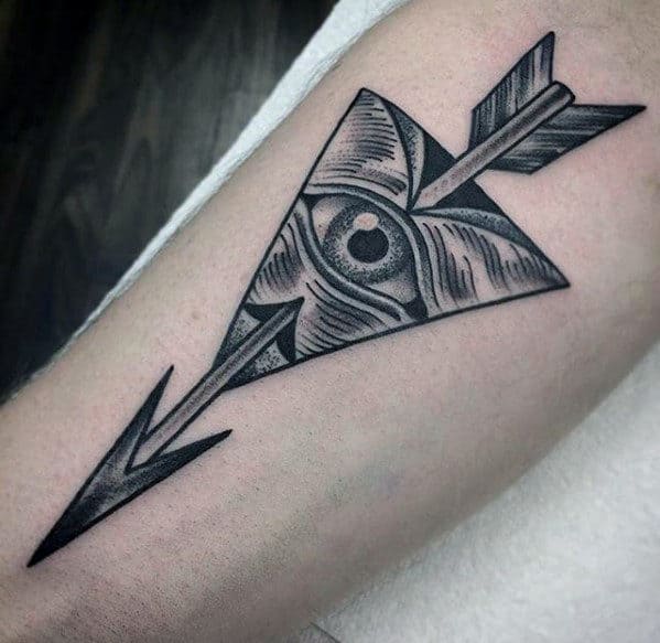 detailed-all-seeing-eye-with-arrow-guys-traditional-inner-forearm-tattoo