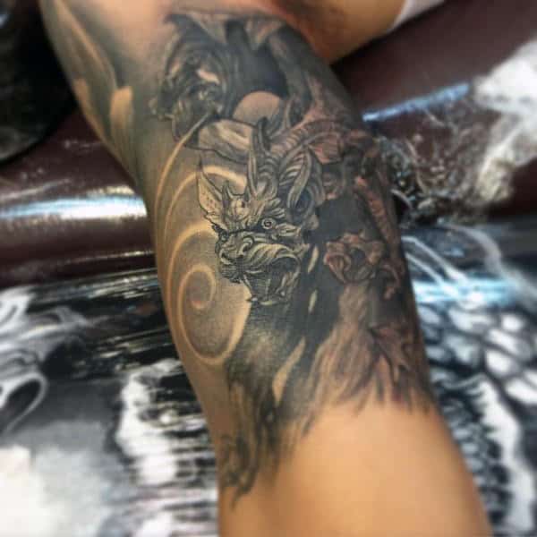 Detailed Gargoyle Guys Bicep Inner Arm Tattoos