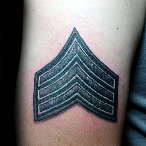 Detailed Guys Police Patch Tattoo On Arms
