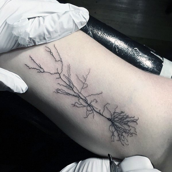 Detailed Inner Arm Mens Neuron Tattoo Design Inspiration