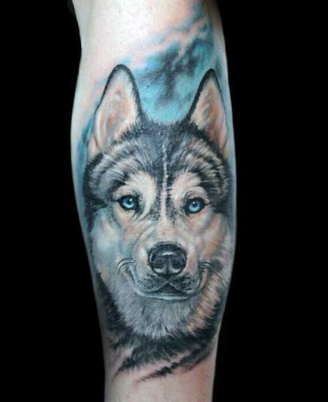 Tattoo uploaded by snavE-leinaD • This is definitely going to be my next  tattoo. #husky #wolf #half #geometric #blueeyes #beautiful #armtatoo •  Tattoodo