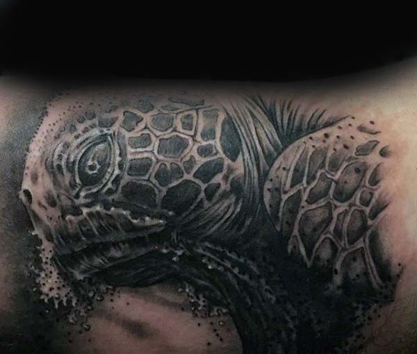 Detailed Mens Turtle Inner Arm Tattoos